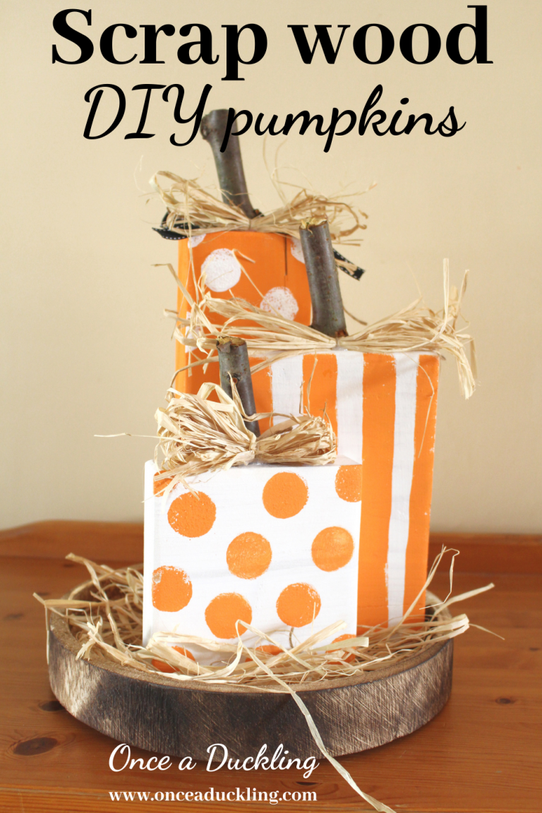 Fun scrap wood DIY pumpkins - Once a Duckling