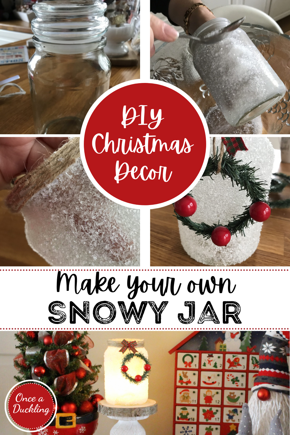 Epsom salt snowy glass jars Once a Duckling