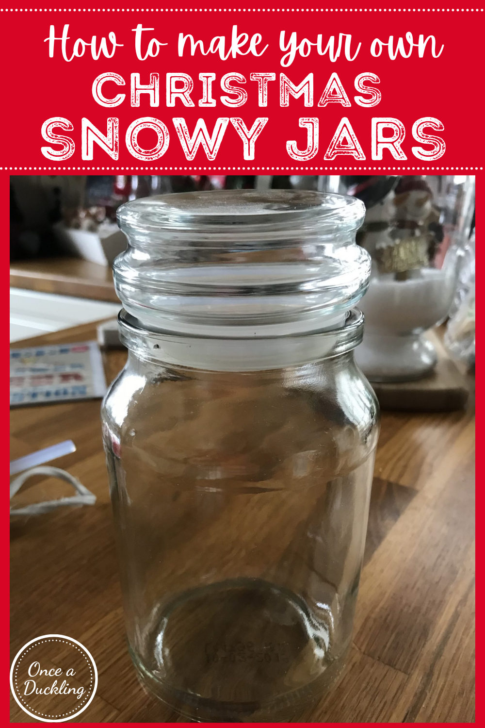 Epsom salt snowy glass jars Once a Duckling