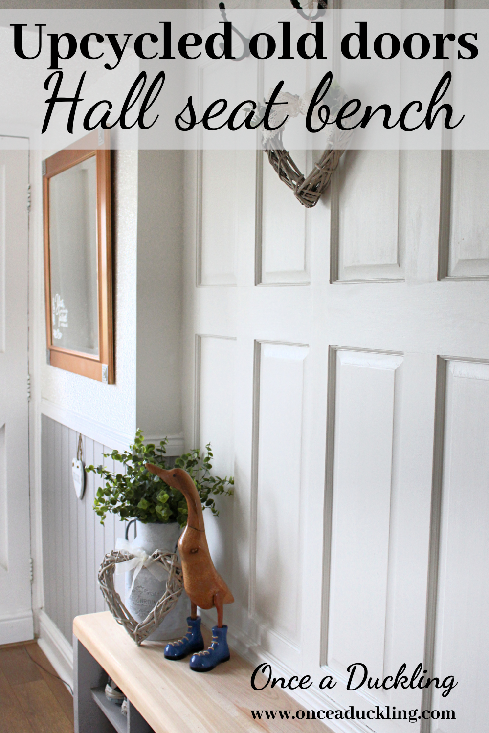 Up-cycled old doors hall seat