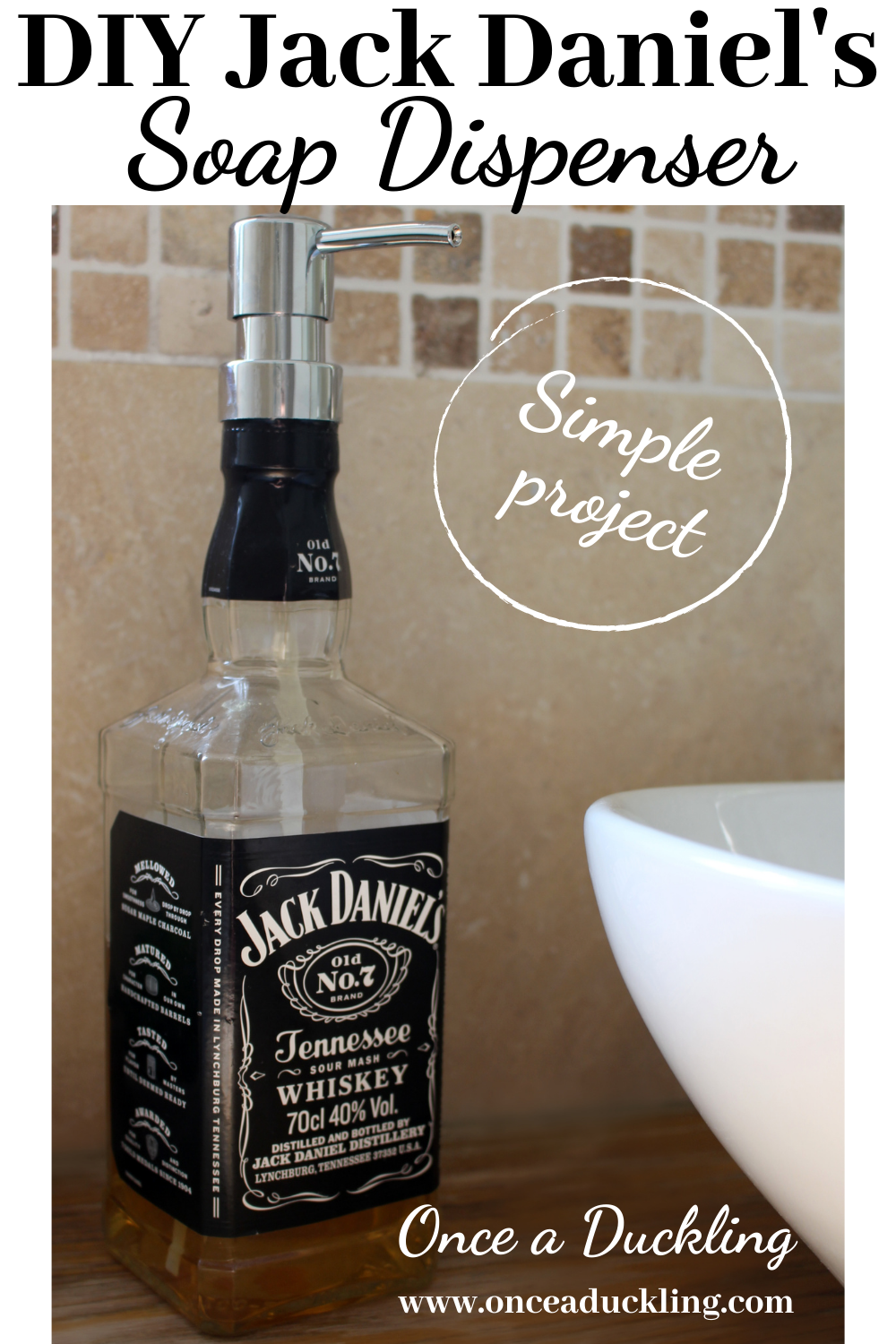 DIY Jack Daniel's soap dispenser
