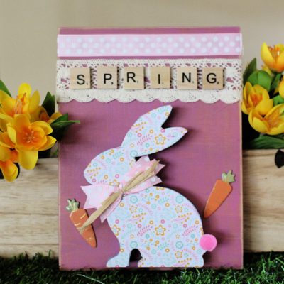 Using a Hobbycraft bunny to make a Spring sign