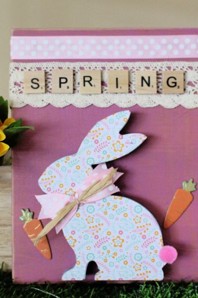 Hobbycraft sitting rabbit to create a cute spring sign