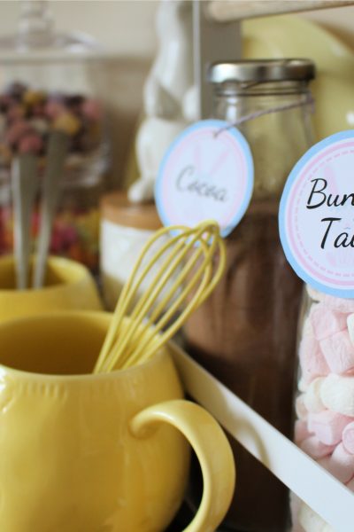 Easter Bunny Bar hot cocoa and coffee | Easter kitchen display | Easter decor