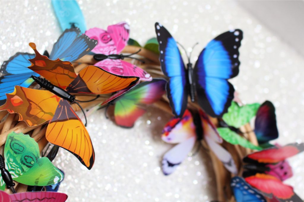 rainbow butterfly wreath craft 