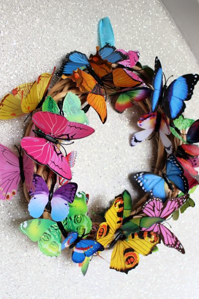 rainbow butterfly wreath craft