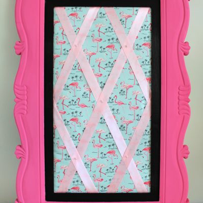 Pretty in Pink DIY fabric memo board