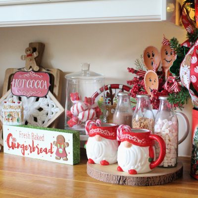 Christmas gingerbread hot cocoa station