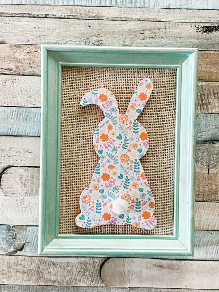 Simple DIY bunny frame Easter craft project 