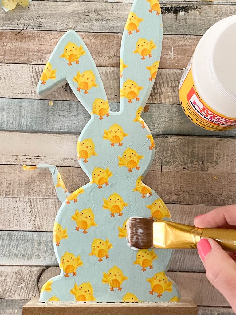 The Range bunny made reversible bunny by adding tissue paper on both sides with Mod Podge